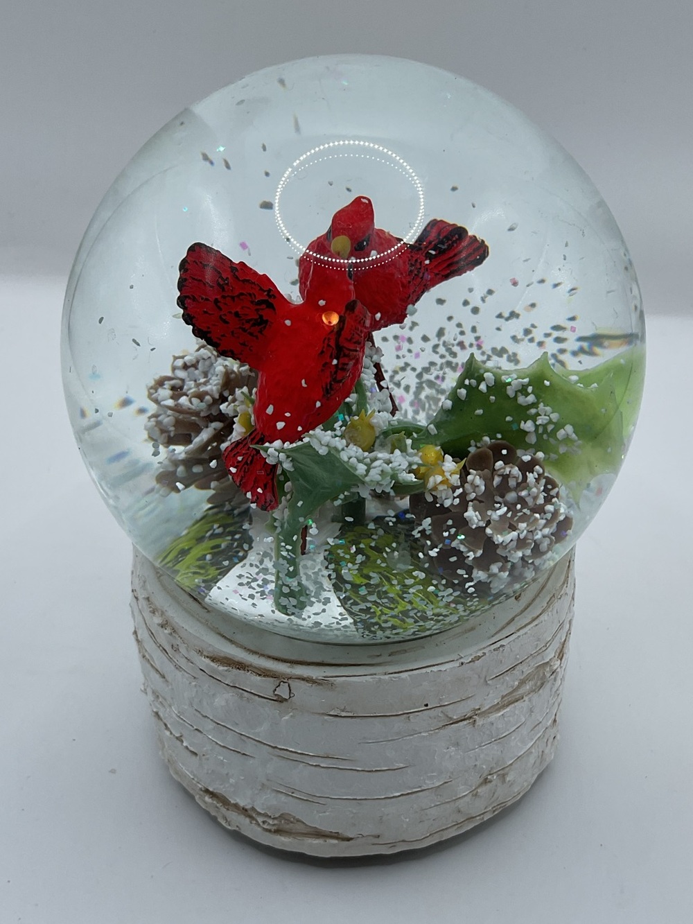 Red Cardinal Musical Snow Globe Christmas